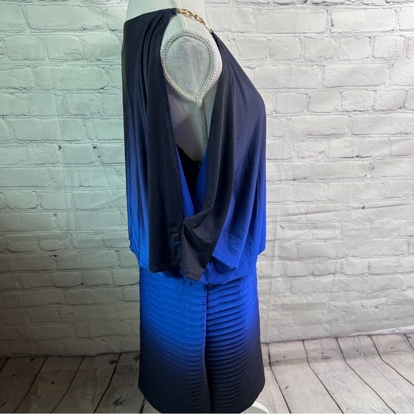 XSCAPE Off The Shoulder Blue Ombré Dress 12 - Picture 3 of 8